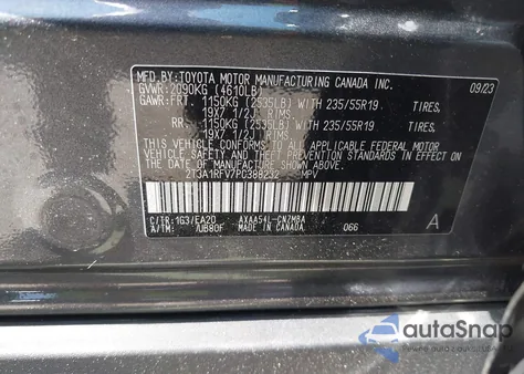 2023 Toyota Rav4 Xle Premium from USA, damaged, VIN 2T3A1RFV7PC388232